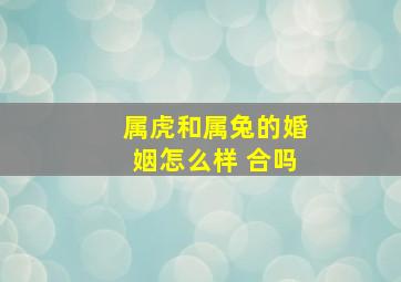 属虎和属兔的婚姻怎么样 合吗